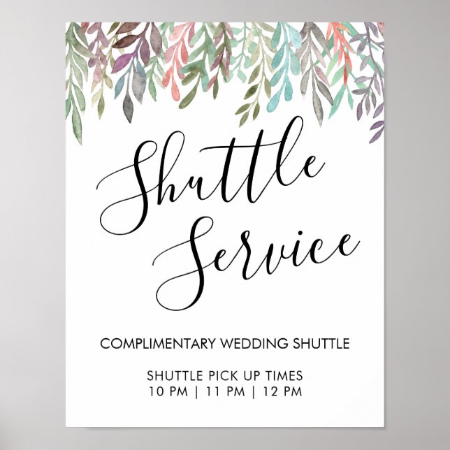 Poster Signal mariage - Service de navette Signal vert (Devant)