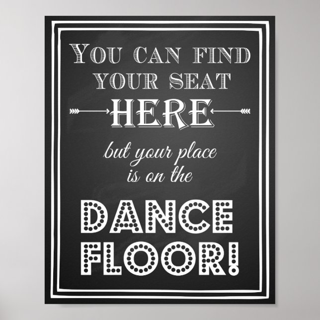 Poster Signal mariage vous trouverez votre siège ici vint (Devant)
