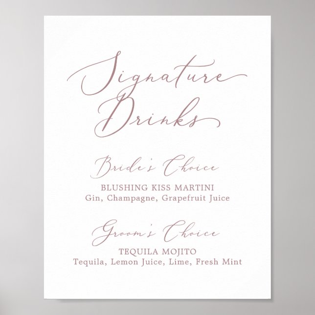 Poster Signal Rose Gold Signature Boissons (Devant)