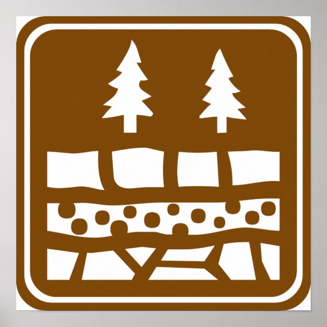 Poster Signal routier d'attraction géologique (Devant)