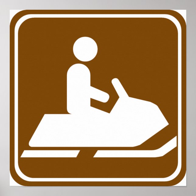 Poster Signal routier de la piste de motoneige (Devant)
