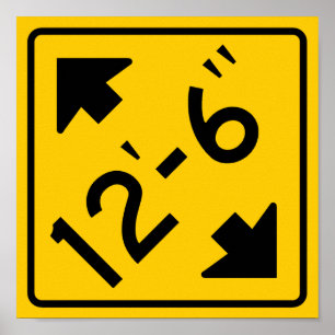 Poster Signal routier de signalisation à faible dégagemen