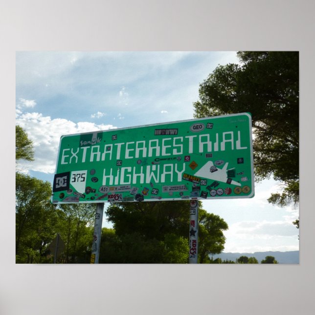 Poster Signal routier extraterrestre, Rachel, Nevada (Devant)