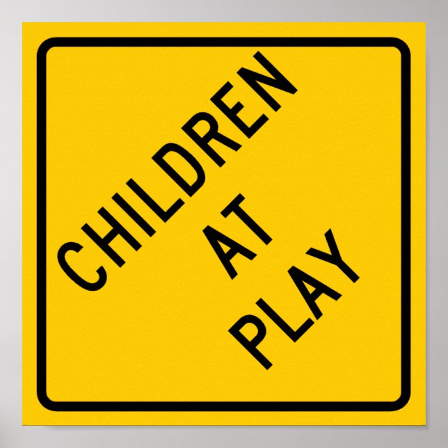 Poster Signal routier pour enfants en jeu (Devant)