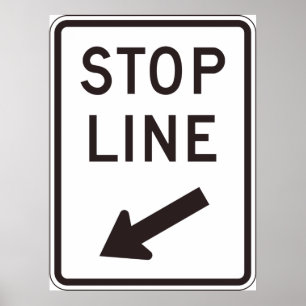 Poster Signal routier Stop Line