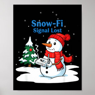 Poster Signal Snow-fi Perdu Drôle de Noël Bonhomme de Nei