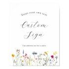 Signal texte personnalisé fleur sauvage