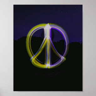 Poster Signale de paix brillante dans le ciel nocturne