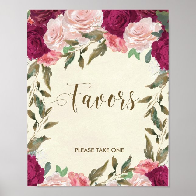 Poster Signale mariage nuptiale douche fleurie (Devant)