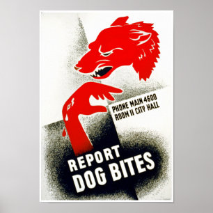 Poster Signaler les piqûres de chien
