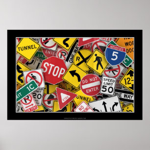 Poster signalisation routière américaine
