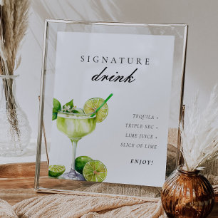 Poster Signature Boire Margarita Mariale Fiesta Signal