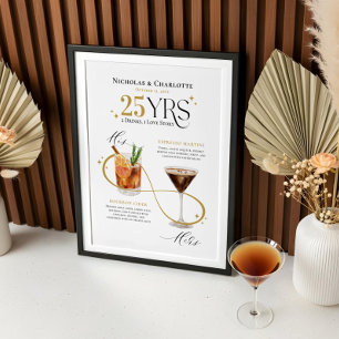 Poster Signature Boissons Mariage Anniversaire Cocktail M