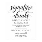 Signature Boissons Moderne Noir Blanc Mariage Scri