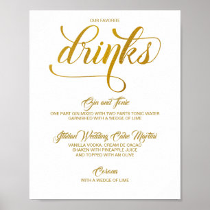Poster Signature Boissons Signal Mariage - Huile d'or (Fa