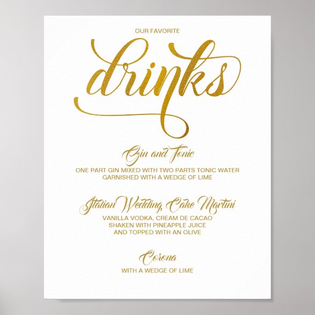 Poster Signature Boissons Signal Mariage - Huile d'or (Fa (Devant)