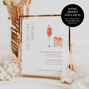 Poster Signature CLAY Boissons Signet Mariage