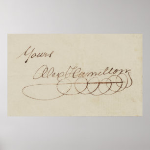 POSTER SIGNATURE D'ALEXANDER HAMILTON