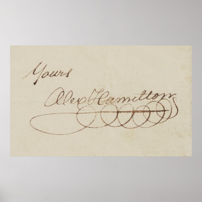 POSTER SIGNATURE D'ALEXANDER HAMILTON (Devant)