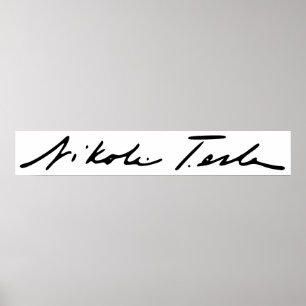 Poster Signature de génie Nikola Tesla de l'électricité