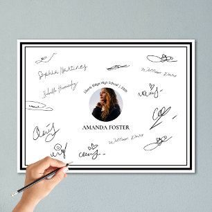Poster Signature de la partie de graduation de la photo e