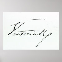 Signature de la reine Victoria (stylo et encre sur