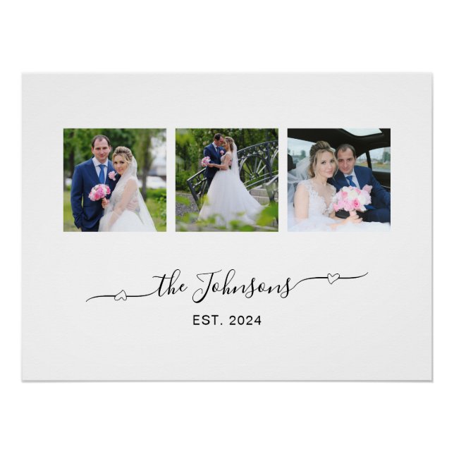 Poster Signature de trois Mariages de la photo Heart Swas (Devant)