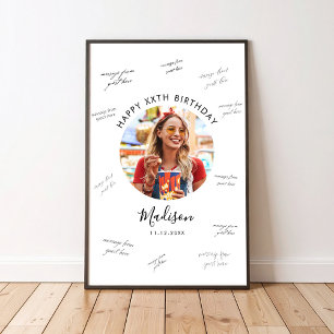 Poster Signature d'invité d'anniversaire photo