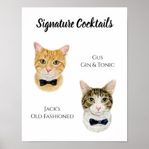 Poster Signature du chat Signet boisson