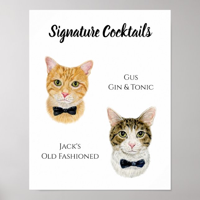 Poster Signature du chat Signet boisson (Devant)
