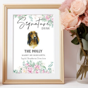 Poster Signature du Mariage Dachshund long Haired Boire