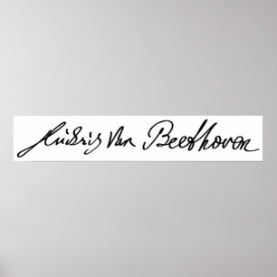 Poster Signature du musicien Ludwig van Beethoven