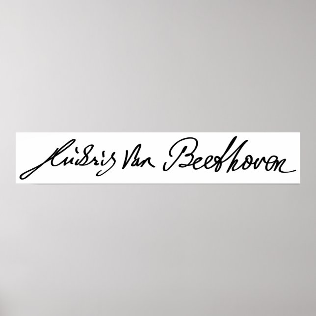 Poster Signature du musicien Ludwig van Beethoven (Devant)