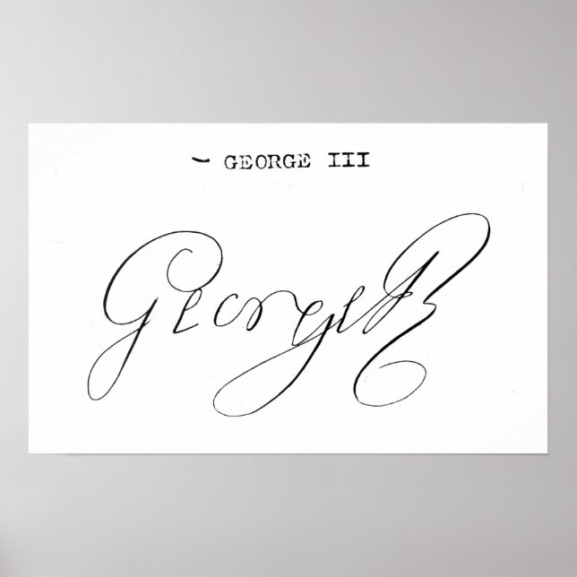 Poster Signature du roi George III (Devant)