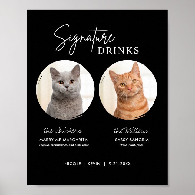 Poster Signature Mariage de chat imprimable Panneau de la (Devant)