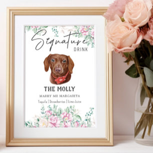 Poster Signature Mariage de chien Dachshund Signet boisso