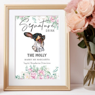 Poster Signature Mariage de chien Dachshund Signet boisso