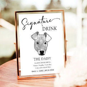 Poster Signature Mariage de chien de poche Signet de bois