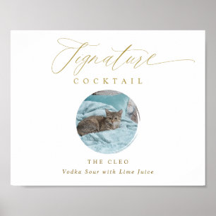 Poster Signature or Boissons Signer Mariage photo pour an