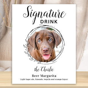 Poster Signature personnalisée Boire Barre de chien Anima