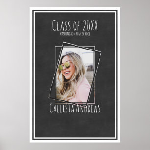 Poster SIGNATURE Photo Black Chalkboard Graduation Party