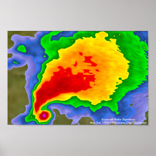 Poster Signature radar Supercell - "Hook Echo"