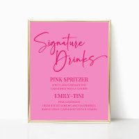 Signature rose-chaud Signet de fête des boissons