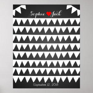 Poster signature wedding guest book bunting flags