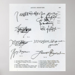 Poster Signatures écossaises des XVe et XVIe siècles