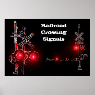 Poster Signaux de passage à niveau Neon