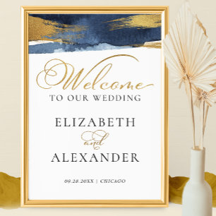 Poster Signaux Mariages d'accueil Aquarelle Abstraite d