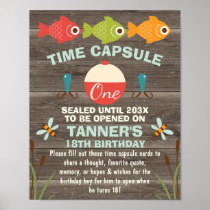 Poster Signe 8 x 10 pouces de pêche à thème
