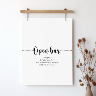 Poster Signe à barre ouverte minimaliste Mariage de calli
