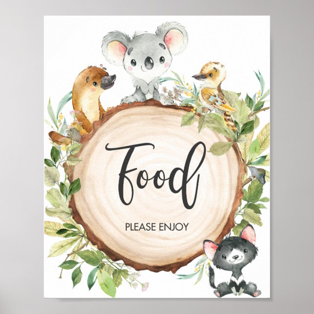 Poster SIGNE ALIMENTAIRE DE Baby shower VERDOYANT D'ANIMA (Devant)